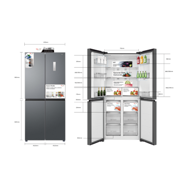 Nevera TCL CROSS DOOR P460CDC - Imagen 3