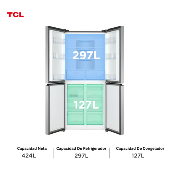 Nevera TCL CROSS DOOR P460CDC - Imagen 4