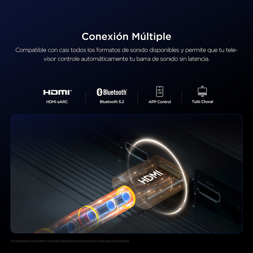 Conexiones de la barra de sonido TCL S45H