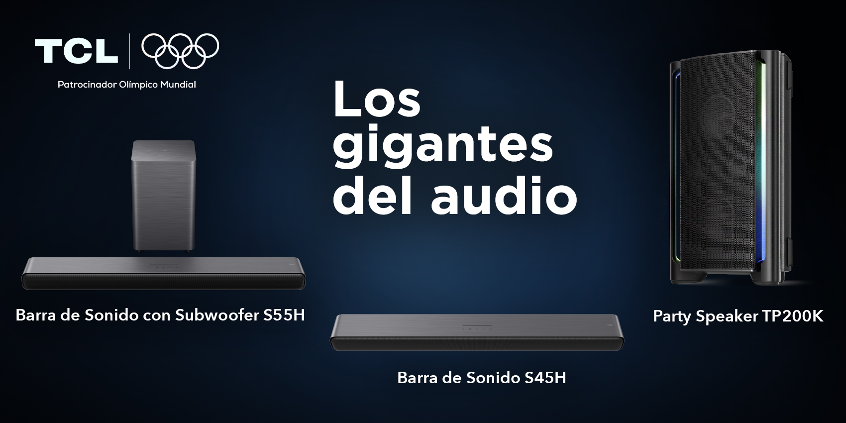 Banner TCL Barras de Sonido y Corneta
